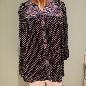 Paisley/check contrast tunic